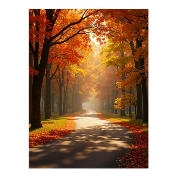 Diamond Art Kit for Adults, Autumn Road Sunlit Trees Scene Diamond Painting for Adults Beginners, DIY Diamond Art Painting Kits, 5D Diamond Painting Crafts for Home Decor 12x16 Frameless