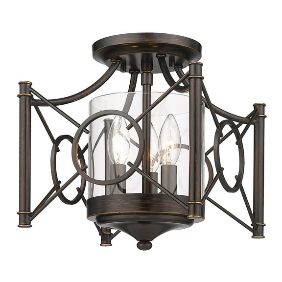 Wry Lighting Quincy 3-light Semi-Flush Mount in Cordoban Bronze