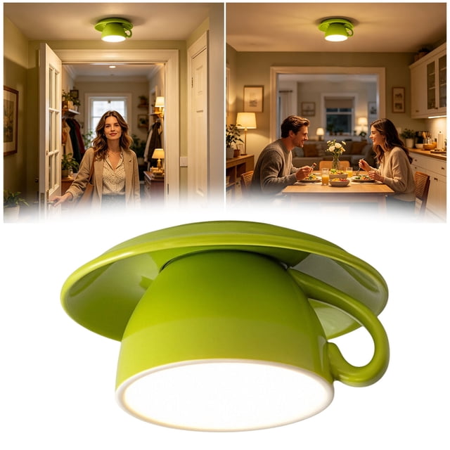 Tong Coffee Cup Ceiling Pendant Night Light For Ambient Modern Decorative Lamp Idea For Cozy Living Spaces