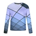 thumbnail image 3 of Men's T Shirts Fashion Color Block Tops Slim Fit Long Sleeve Shirt Round Neck 3D Digital Print Tee Lightweight Athletic Running Pullover Blouse, 3 of 4