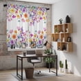 thumbnail image 5 of Pink Spring Floral Kitchen Curtains 63 Inch Length, Flowers Elegant Pastoral Watercolor Tiers Curtains for Living Room Berdoom Bathroom, Light Filtering Drapes Window Treatment 2 Panels 42"Wx63"L, 5 of 8