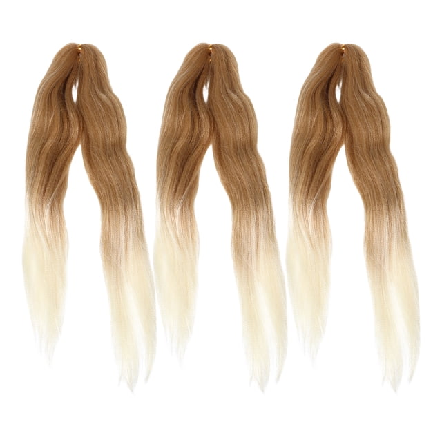 3 extensiones de cabello sintético largo para trenzas, preestiradas, para mujeres y niñas