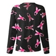 thumbnail image 4 of Scrubs for Women V-Neck Long Sleeve Printed Soft Stretch Nursing Scrubs with Pockets Breast Cancer Awareness Red 3Xl, 4 of 5