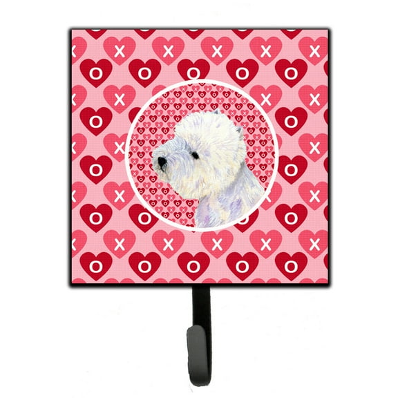 Westie Hearts Love and Valentines Day Portrait Leash or Key Holder