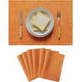 thumbnail image 2 of Cloth Placemats Set of 6 Heat Resistant Dining Table Place Mats for Kitchen Table Party Decorations Decor, 12 x 18 inches, Orange, 2 of 6