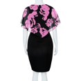 thumbnail image 6 of Women's Casual Tennis Dress Fashion Rose Print Chiffon O Neck Ruffles Dress for Everyday Wear Red XL, 6 of 6