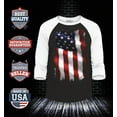 thumbnail image 2 of Shop4Ever Men's Patriotic American Flag 4th of July Raglan Baseball Shirt Medium Black/White, 2 of 4