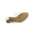 thumbnail image 5 of BLISSFUL STEP Women's Slip on Block Heel Slide Sandals Mules White 7, 5 of 8