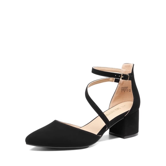 Zapatos de Tacón con Punta Fina y Correa al Tobillo para Mujer DREAM PAIRS en Negro