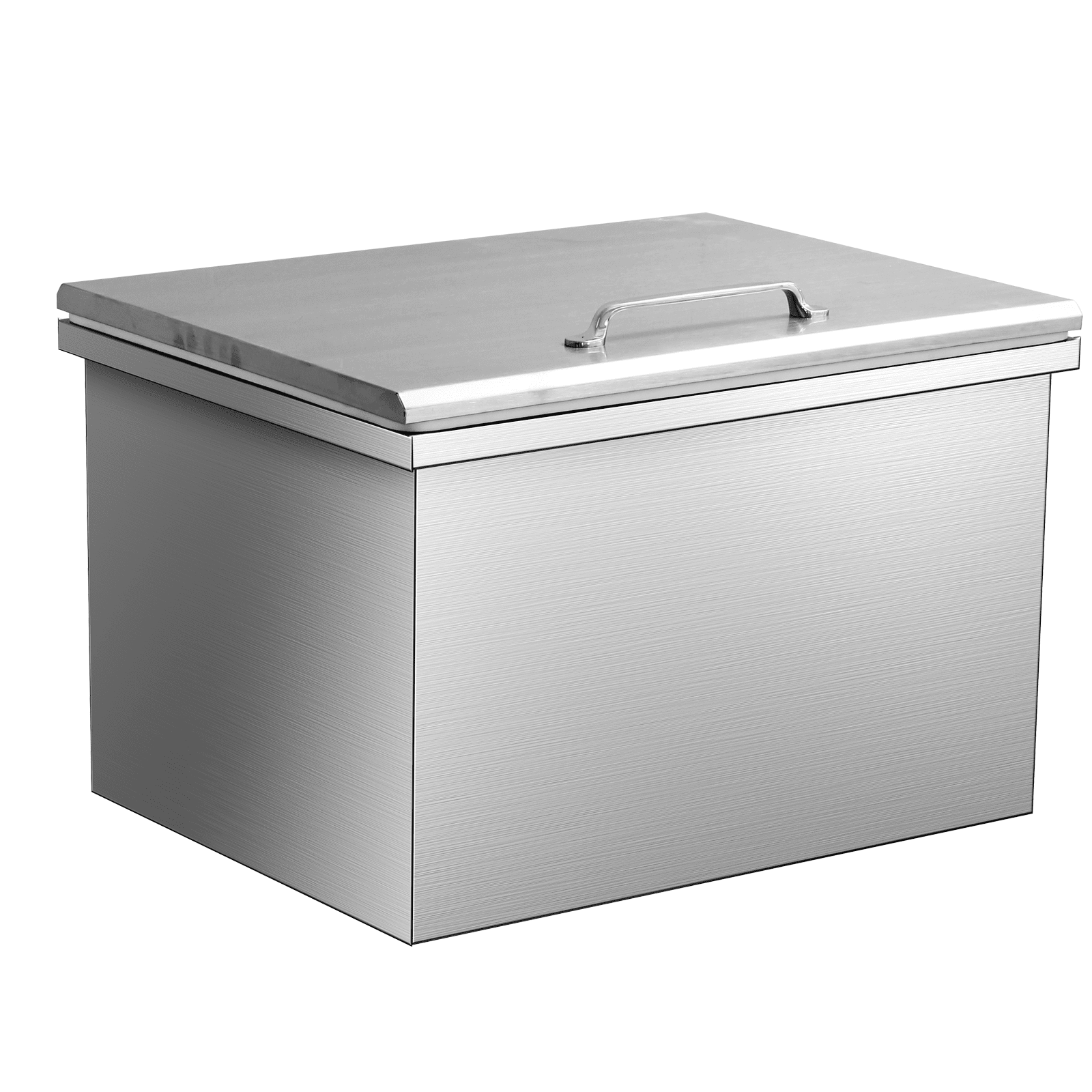 M optimized Drop In Ice Chest, Stainless Steel Ice Cooler, Commercial Ice Bin with Hinged Cover, Outdoor Kitchen Ice Bar, Drain-Pipe and Drain Plug Included, for Cold Wine Beer