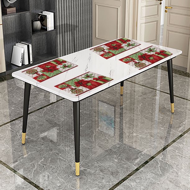 Table Runner with 4 Matching Placemats Set, Rectangle Table Mats and