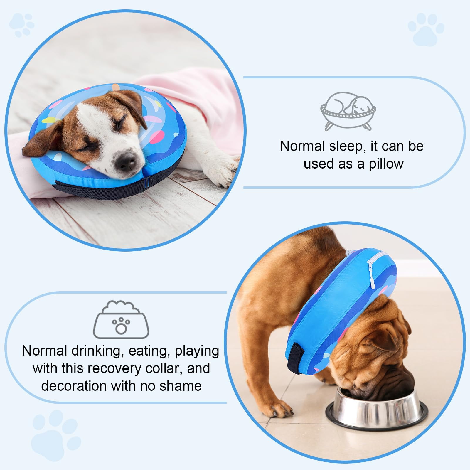 Inflatable Dog Cone for Large Dogs Soft Donut Collar to Prevent Licking After Surgery Walmart