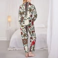 thumbnail image 5 of Disketp Pajamas Set Long Sleeve Sleepwear Womens Button Down Nightwear Pj Sets-Dark Enchanted Flowers And Birds, 5 of 9