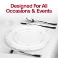 thumbnail image 3 of Smarty 7.5" Clear Silver Vintage Round Disposable Plastic Salad Plates 120ct, 3 of 7
