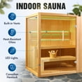 thumbnail image 2 of ALEKO STHE4INNY Canadian Hemlock 4-6 Person Indoor Wet Dry Sauna with 4.5 kW UL Heater, 2 of 22