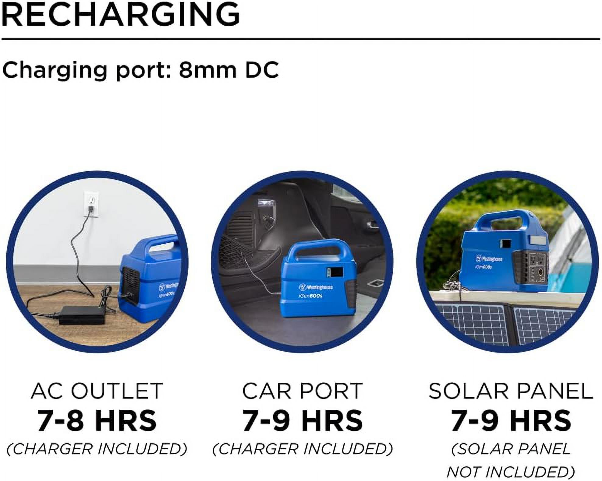 Westinghouse 592Wh 1200 Peak Watt Portable Power Station and Solar Generator, Pure Sine Wave AC Outlet, Backup Lithium Battery For Camping, Home, Travel, Indoor/Outdoor Use (Solar Panel Not Included) 592 Watt Hours