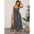 thumbnail image 4 of DARING DIVA Casual Spaghetti Strap Flowy Smocked Maxi Dress XS Black, 4 of 6