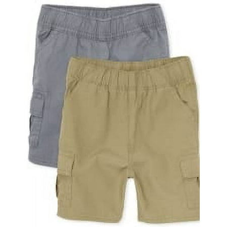 The Children's Place Baby Toddler Boys Pull-On Cargo Shorts, 2-Pack, Sizes 6M-5T