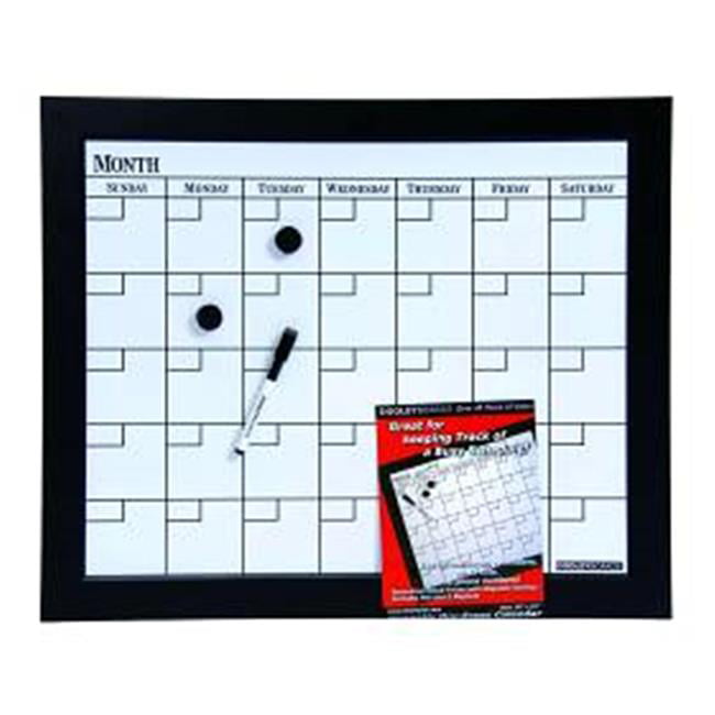 Wood Framed 1 Month Dry Erase Calendar Board 18x22 Black