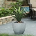 thumbnail image 1 of Luxen Home Round Light Gray Finish Planter (Small), 1 of 1