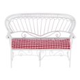 thumbnail image 2 of 1/12 casa de muñecas muebles en miniatura doble sofá silla sofá banco accesorio Rojo + blanco perfke Silla de jardín de la casa de muñecas, 2 of 9