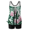 thumbnail image 4 of Trajes de baño tankini para mujer Trajes de baño de dos piezas con espalda de tiras y estampado conservador para mujer Traje de baño de dos piezas para mujer, 4 of 5