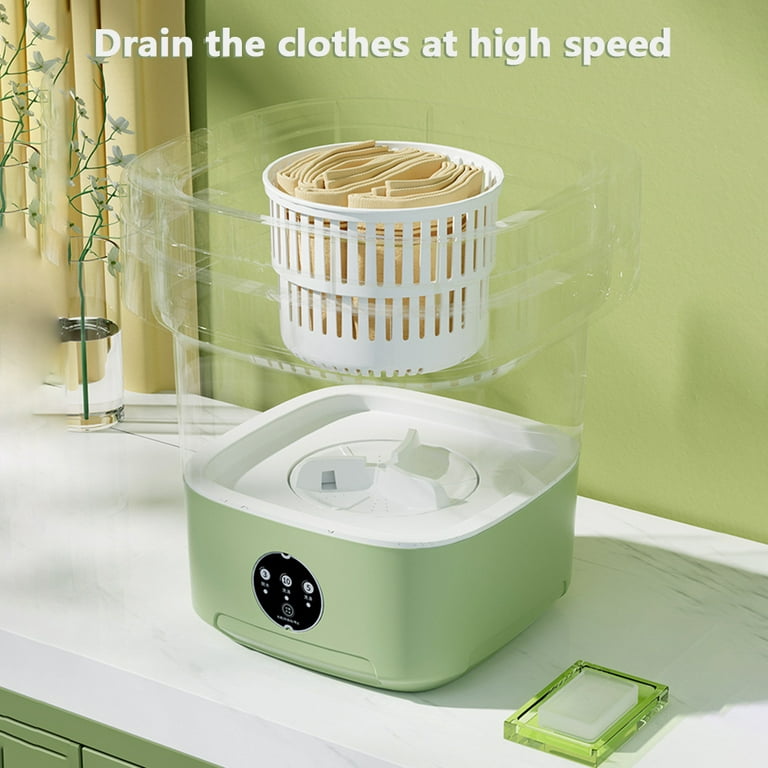 Portable Washing Machine, 8L Large Capacity Washer with Drain Basket,  Foldable Mini Washing Machine, Suitable for Baby Clothes, Underwear, Socks