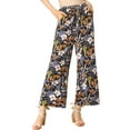 thumbnail image 1 of Allegra K Women's Boho Hippie Floral High Waist Drawstring Wide Leg Pants, 1 of 8