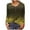 Yellow womens tops, variant on Dianli 3/4 Length Sleeve Womens Tops Floral Print Round Neck 3/4 Sleeve Tops Loose Fashion Comfortable Sweatshirt with Button, Gift on Clearance Green xxl