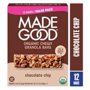 MadeGood Chocolate Chip Granola Bars, 12 Healthy Snack Bars, 0.85 oz Each