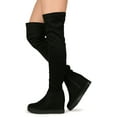 thumbnail image 6 of Women's Faux Suede Round Toe Platform Hidden Wedge Thigh High Boot 19776, 6 of 6