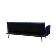 thumbnail image 5 of Bowery Hill Modern Contemporary Velvet Convertible Sofa in Blue Finish, 5 of 7