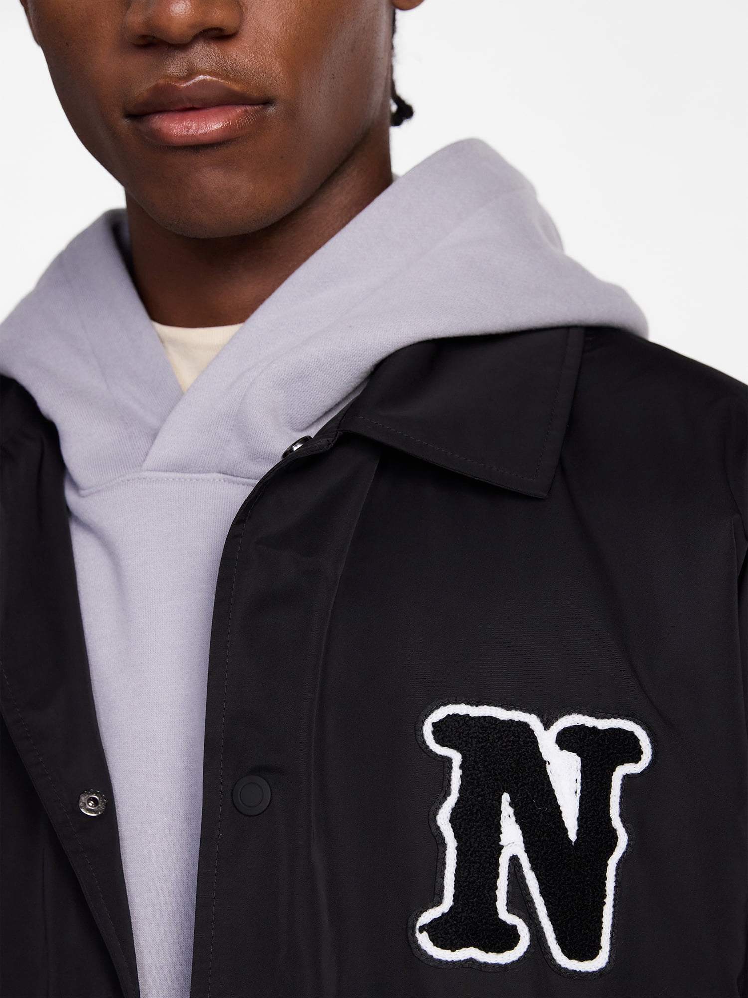 No Boundaries Coaches Jacket with Long Sleeves, Men's S-3XL