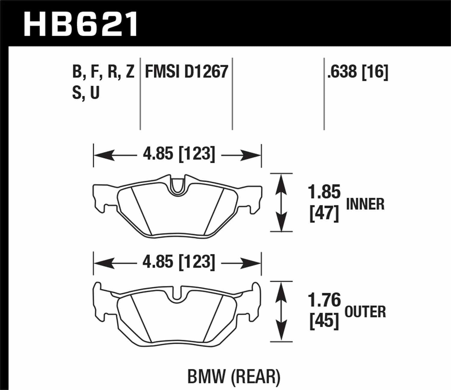 Hawk Performance HB621B.638 HPS 5.0 Disc Brake Pad Set