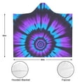 thumbnail image 3 of Wearable Blanket,Blue Purple Tie Dye Pattern Hooded Wearable Flannel Blanket for Adults & Teens,Winter Poncho Shawl Wrap Cape Cozy Anti-Pill,50"x60", 3 of 5