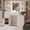51“L White, variant on UGTOO 51" White Makeup Vanity Desk with Lights and Mirror, Modern Dressing Table with Charging Station, Bedroom Beauty Station with 6 Drawers, Acrylic Cabinets & 3-Color Lighting