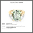 thumbnail image 5 of Gem Stone King 6.67 Cttw Green Prasiolite Engagement Ring for Women | 18K Yellow Gold Plated Silver| Octagon Checkerboard 14X10MM | Gemstone Birthstone | Size 6, 5 of 5