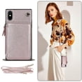 thumbnail image 2 of Funda tipo cartera para iPhone XS Max con tarjetero y correa para el hombro para mujer, 2 of 5