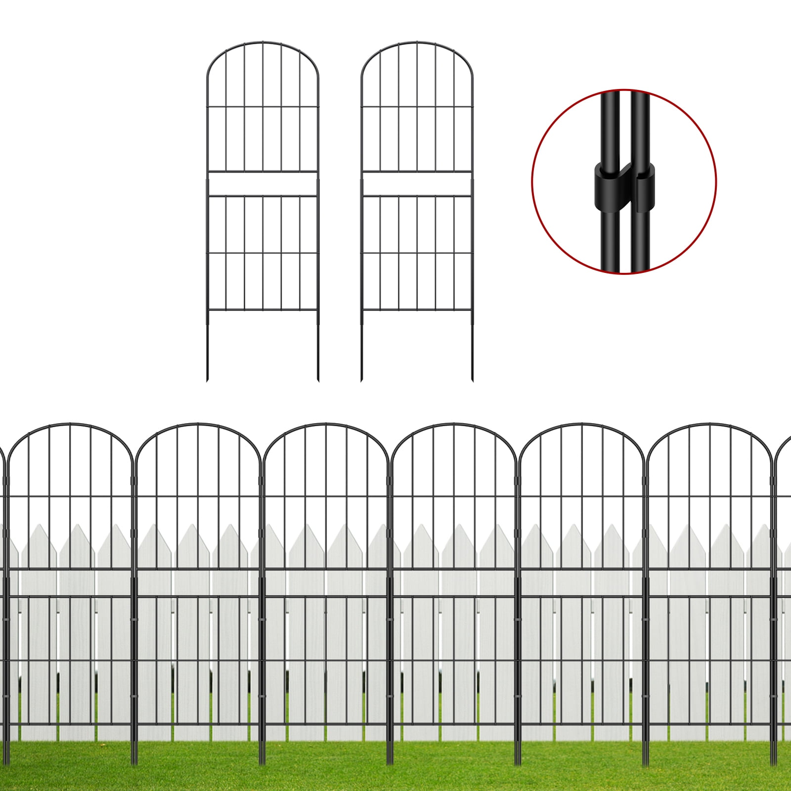 36" (H) x 10FT (L) Metal Decorative Garden Fence Outdoor Patio Barrier Extra Height