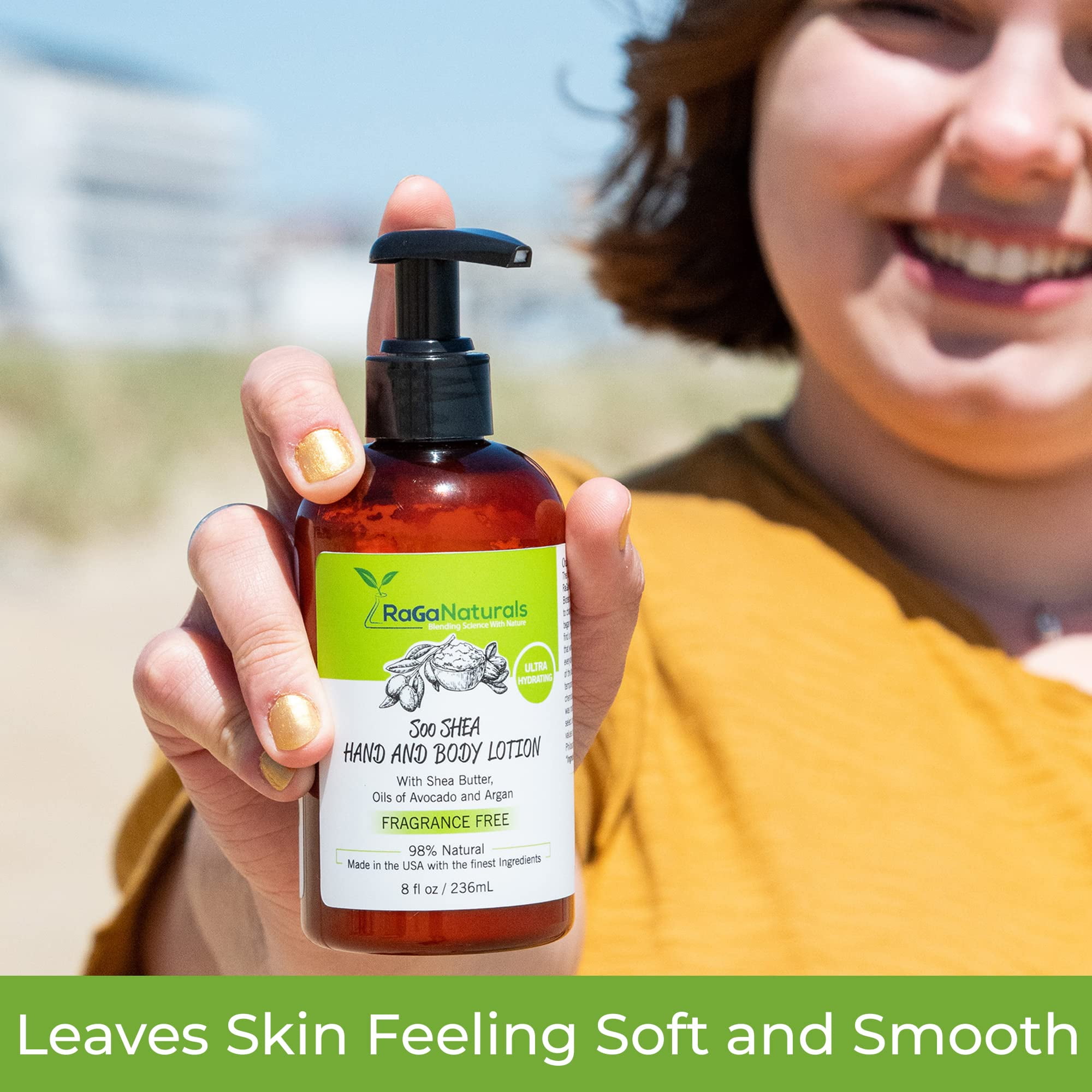 RaGaNaturals Fragrance Free Hand and Body Lotion - All Natural, Vegan, Dry Skin Moisturizer, 8 fl oz