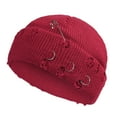 thumbnail image 2 of Dyfzdhu Men Women Outdoor Solid Color Hole Knitted Cotton Hat Sunscreen Running Sports Warm, 2 of 5