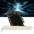 thumbnail image 1 of PCI Express  3.0 Controller Card, PCI Express 3.0 To 6 Ports  Expansion Card, PCI Express X4 X8 X16 PCIE  Card For  7/8.1/10, JMB585 Chip, Gold Plated Pin, 1 of 8