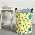 thumbnail image 2 of DouZhe Waterproof Collapsible Large Laundry Baskets, Retro Yellow Flower Design Prints Circular Hamper with Handles, 2 of 7