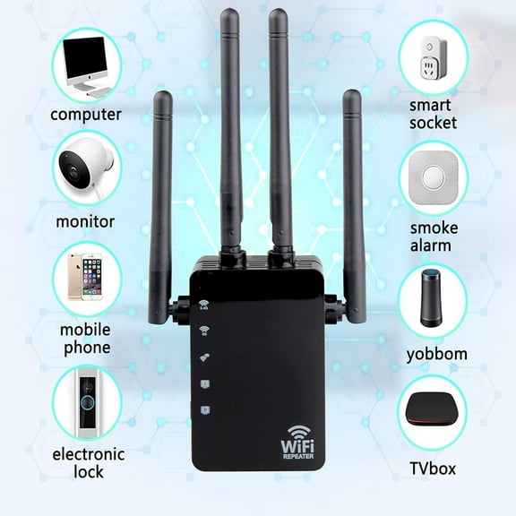 WiFi Extender Booster,WiFi Extenders Signal Booster for Home Cover Up to 12880 sq. ft & 105 Devices, WiFi Extender, 1200Mbps WiFi Amplifier, WiFi Range Extender, WiFi Booster, Internet Booster