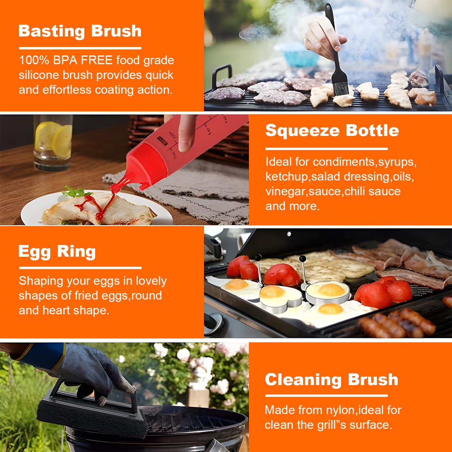 KAMIDA 18PCS BBQ Griddle Accessories Kit, Flat Top Grill Accessories Set for Blackstone and Camp Chef,Blackstone Griddle Accessories,Grill Tools for Outdoor Grill.