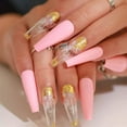 thumbnail image 2 of Uñas postizas con diseño brillante de Apuakthei, uñas postizas extra largas con diseño de bailarina, uñas postizas acrílicas súper largas, 24 unidades, 2 of 6