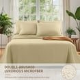 thumbnail image 3 of SONORO KATE 4 Pieces Bed Sheet Set, 1800 Series Soft Microfiber Twin XL Sheets with 16" Deep Pocket, Beige, 3 of 7