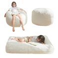 thumbnail image 1 of Puf para niños MAXYOYO, convertible, de piel sintética, color beige, 1 of 7