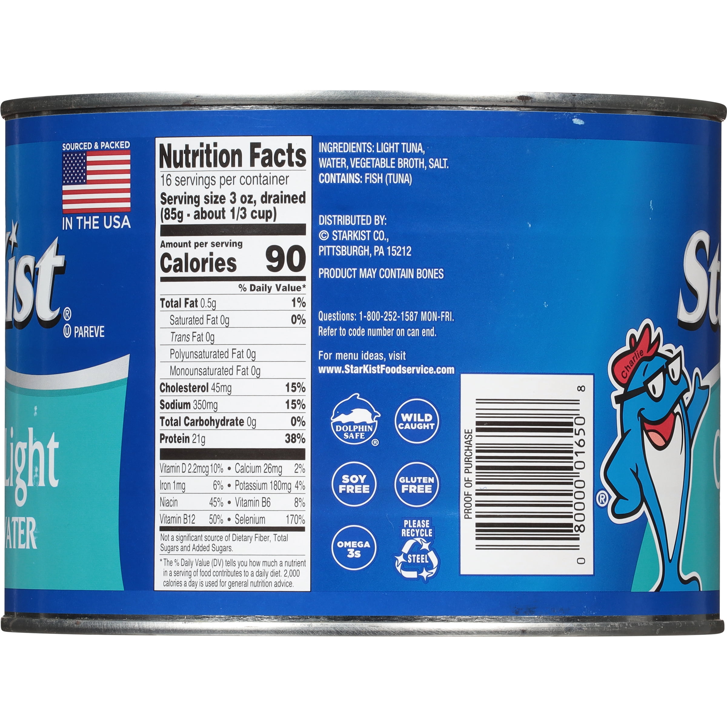(2 pack) StarKist Chunk Light Tuna in Water, 4lb 2.5oz Can