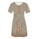 thumbnail image 3 of Puntoco Vestido De Cuello Redondo De Manga Corta Estampado Informal De Moda Costera De Verano Para Mujer Amarillo Xxxxl,Regalos Para Mujer Joven, 3 of 4